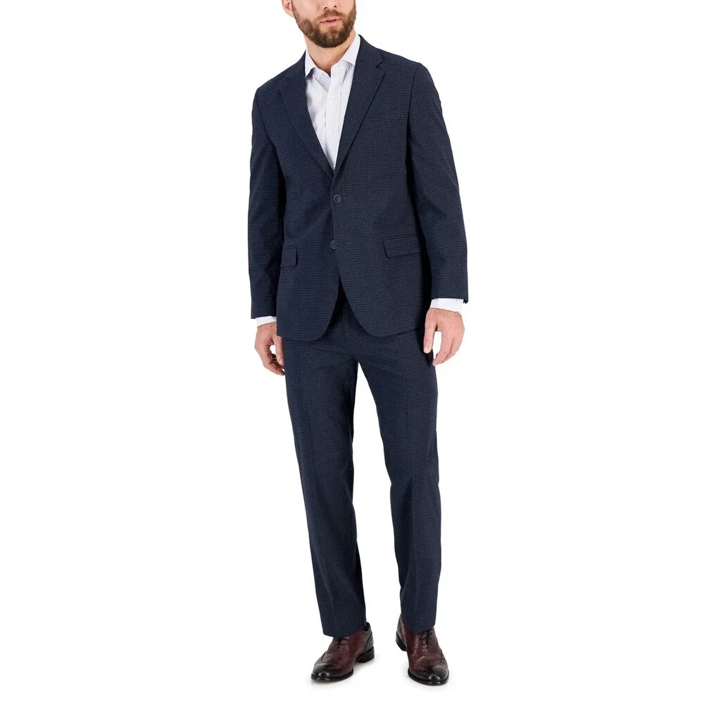 Nautica 2-Piece Suit Mens 38R Blue Stretch Two-Button Straight Leg Career UPS740